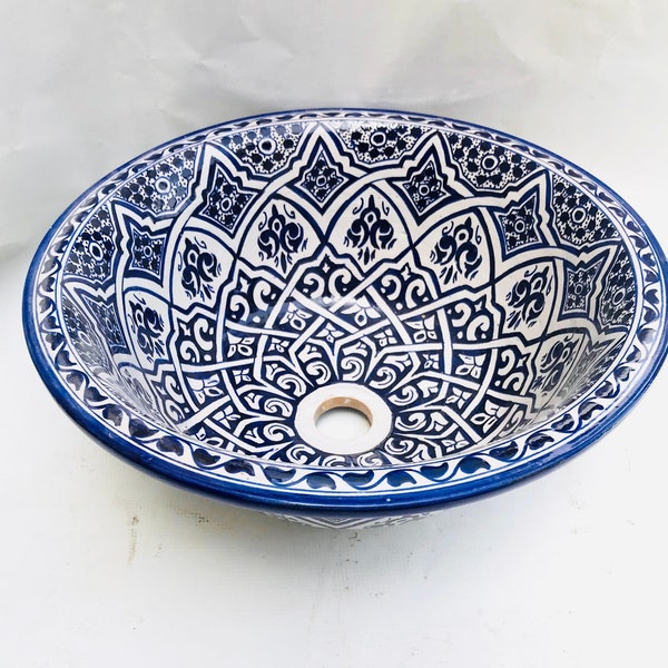 Amazing Ceramic sink,handmade bathroom vessel sink,washbasin for bathroom & kitchen,farmhouse sink,Moroccan sink bowl.handcrafted sink.