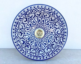 Moroccan Ceramic sink,handmade bathroom vessel sink,washbasin for bathroom & kitchen,farmhouse sink,Moroccan sink bowl.handcrafted sink .