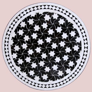 Amazing Moroccan mosaic table, outdoor table, luxury round table, handcrafted table, mosaic tile table, zellige table.