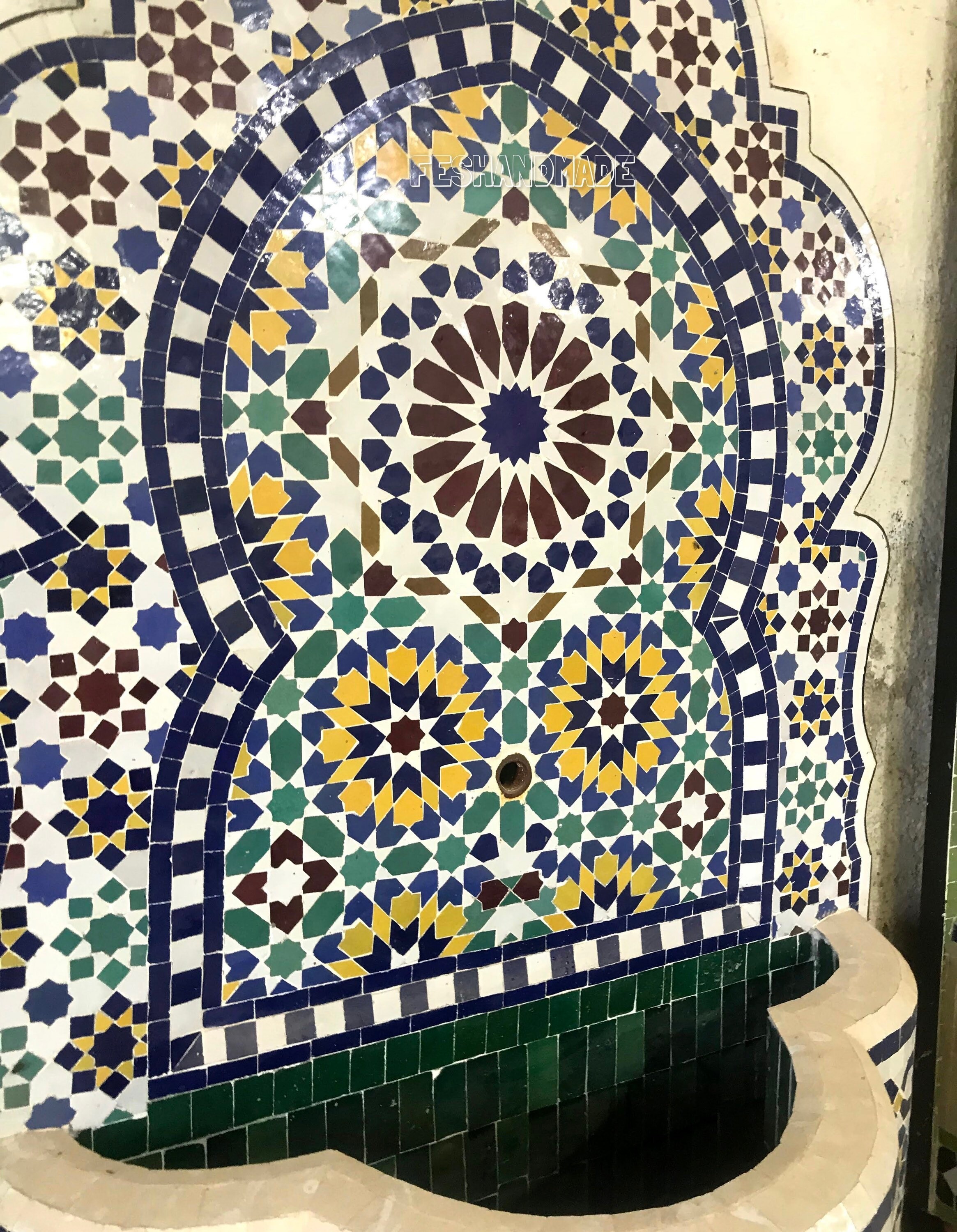 Moroccan Mosaic Fountain. Mosaic Fountain For Your Garden Or Interior & Exterior. Garden Terrace Decor