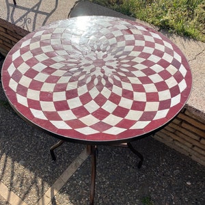 MOSAIC TILE TABLE, Zellige Tile Table, Moroccan Handcrafted Mid Century Art,Deco Glass,Mosaic Tile Coffee Table, Living Room .