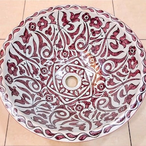 Moroccan sink. Handmade . Moroccan ceramic sink.washbasin. hand painted Moroccan sink.