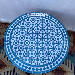 Mosaic table tiles for indoor and outdoor, handcrafted mosaic table .Moroccan mosaic table tile for garden .customisable table .