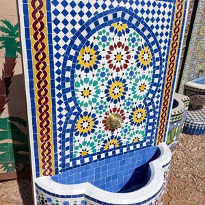 Moroccan mosaic fountain. Mosaic fountain for your garden Or for your interior and exterior. Garden and terrace interior decor. image 7