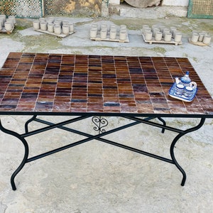 Amazing Moroccan mosaic table, outdoor table, luxury round table, handcrafted table, mosaic tile table, zellige table.