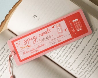 Spicy Romance Book Club Bookmark | Bookmark with Tassel | Laminated Bookmark | Bookworm Gift | Booklover Gift | Bookish | Cute Bookmark