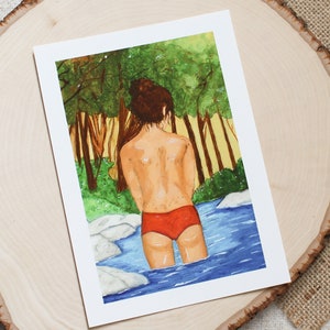 Feminine Art Print // Gouache Art // Natural Art // Fine Art Print 5 x 7 // Fine Art Print 8 x 10
