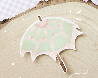 Cottagecore Umbrella Sticker / Cute Vintage Parasol / Cute Stickers / Cottagecore Stickers / Decorative Stickers / Kawaii Stickers