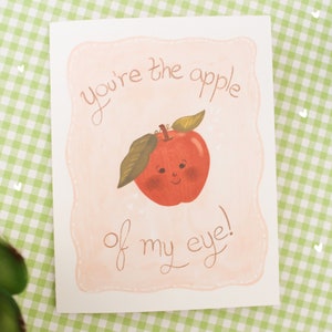 Apfel meines Auges Wortspiel-Karte | Niedliche Grußkarten | Valentinstag Karte | Karten für Paare | Für Sie | Für Ihn