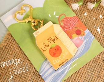 Charms acrílicos con sabor a fruta / Llaveros acrílicos / Charms acrílicos lindos / Charms acrílicos kawaii / Charms de cartón de jugo