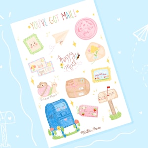 Happy Mail Sticker Sheet / Cute Stickers / Bullet Journal Stickers / Snail Mail Sticker Sheet