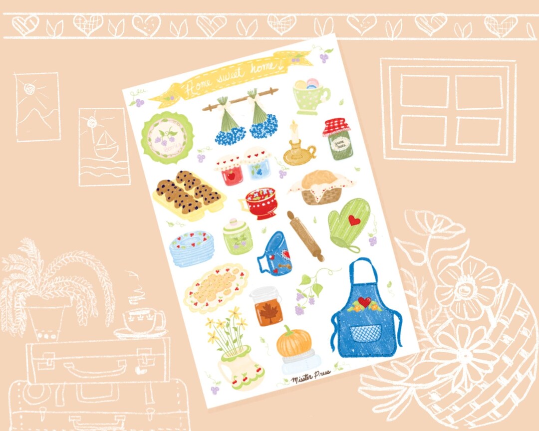 Home Sweet Home Cottagecore Sticker Sheet | Fall Sticker Sheet | Cute ...