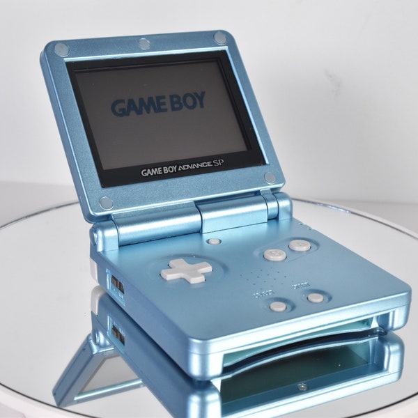 Gameboy SP AGS 001 Pearl Blue New Shell OEM lcd & Motherboard