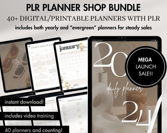 PLR Digitaler Planer Shop Bundle | Done-For-You Digitaler Planer, PLR 2024 Digitaler Planer, PLR Druckbarer Planer Privatmarkenrechte