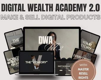 DIGITAL WEALTH ACADEMY 2.0 | Digital Marketing Course Master Resell Rights mrr digital products plr digital products done for you ebooks