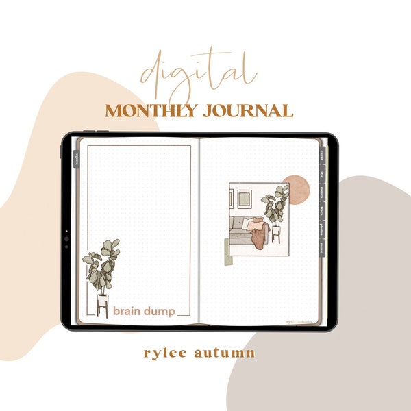 Monthly Digital Bujo | Digital Planner | Digital Journal  | Goodnotes Journal | IPad Bujo Journal, IPad bujo Notability