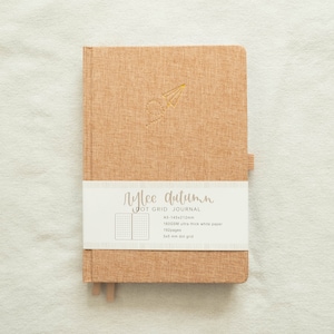 A5 DOT-GRID JOURNAL - Ton | Linen Cover A5 160 g/m² Journal, bujo journal dicke Seiten, 160gsm Papier, Rylee Herbst Journal