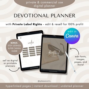 PLR Digitaler Devotionalienplaner Privatmarkenrechte | Digitaler Planer Canva Vorlage Bearbeiten & Weiterverkauf, Gebetstagebuch für kommerzielle Nutzung