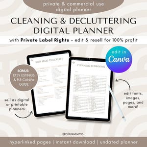 Digitaler Putzplaner | Digitaler Planer Canva Vorlage Bearbeiten und Weiterverkauf, kommerzielle Nutzung PLR Digitaler Planer, MRR / PLR