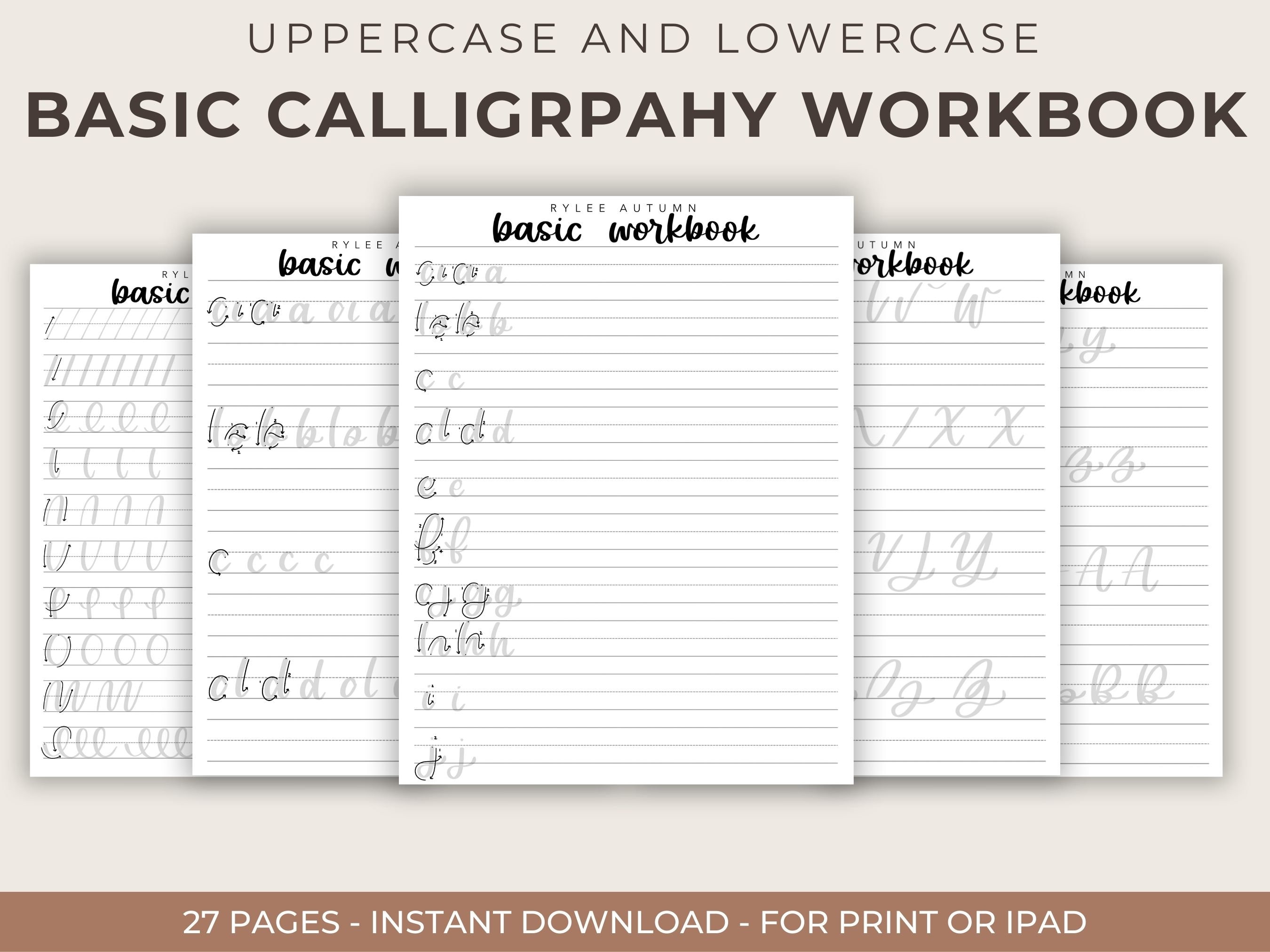 Basic Calligraphy Workbook | Comprehensive Calligraphy Practice Sheets ...