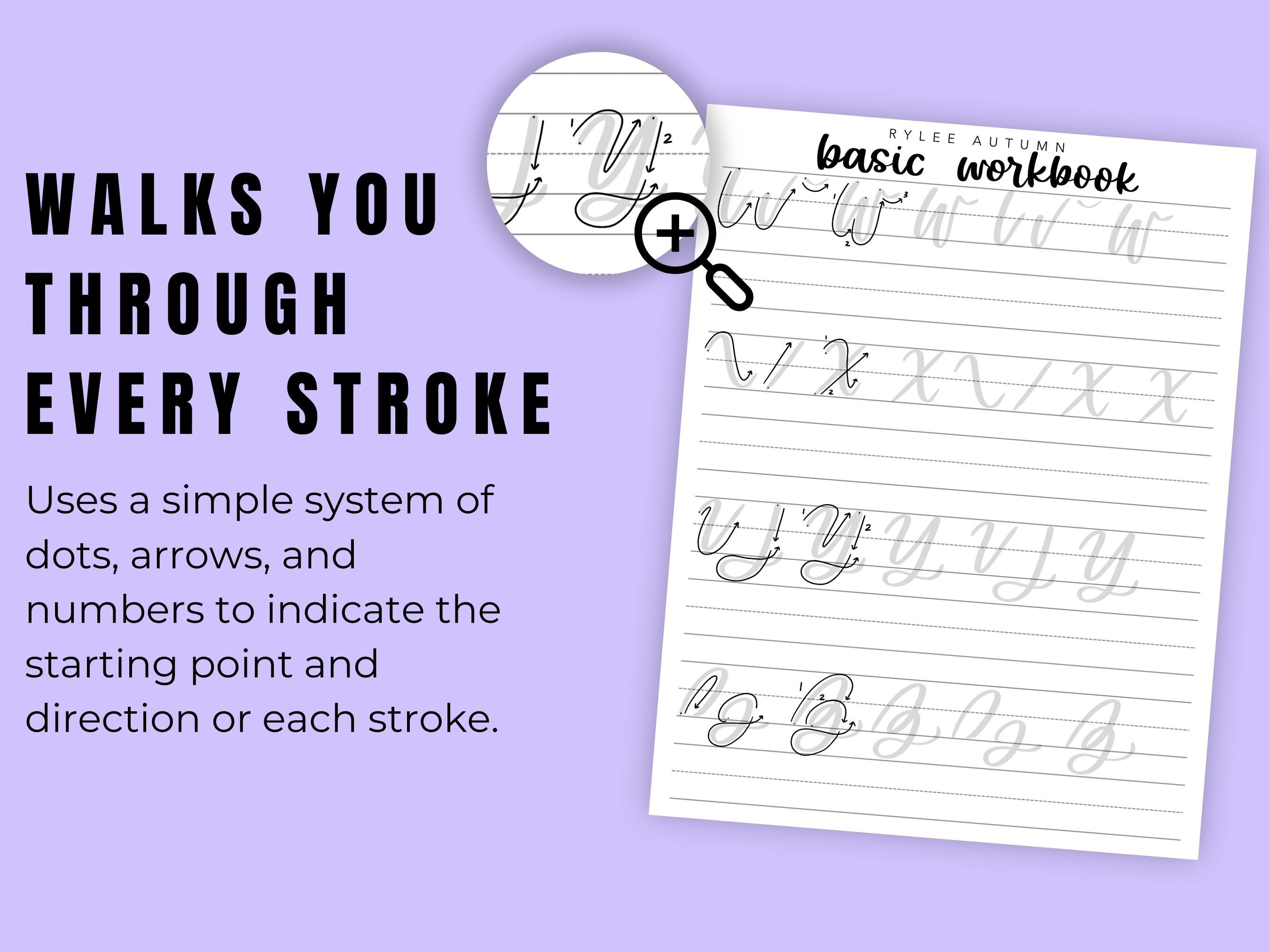 Basic Calligraphy Workbook | Comprehensive Calligraphy Practice Sheets ...