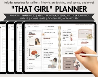 THAT GIRL Undated Digital Planner | Aesthetic Digital Planner, iPad planner, GoodNotes Planner, ADHD Digital Planner, That Girl Planner