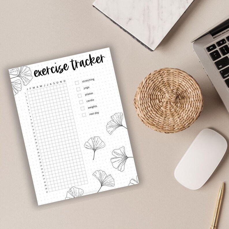EXERCISE TRACKER PRINTABLE | Bullet-journal Exercise Log Printable ...