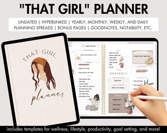 THAT GIRL Undated Digital Planner | Aesthetic Digital Planner, iPad planner, GoodNotes Planner, ADHD Digital Planner, That Girl Planner