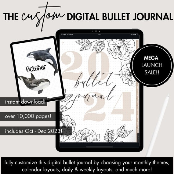 2024 Digital Bullet Dot Journal | Custom Digital Journal, Best Digital Planner 2024, Custom Digital Planner, Goodnotes Planner, IPad Journal