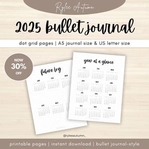 2025 Calendar Printable Planner 2025 / Dotted Bullet Journal