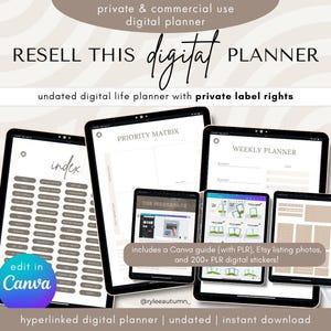 Digital Life Planner Privatmarkenrechte | Digitaler Planer Canva Vorlage Bearbeiten und Weiterverkauf, kommerzielle Nutzung PLR Digitaler Planer, MRR / PLR