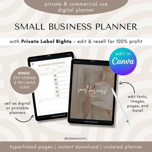 Digitaler Small Business Planer mit Privatmarkenrechten | PLR Small Business Planer, PLR Digital Produkte, Planer für kommerzielle Nutzung