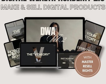 DIGITAL WEALTH ACADEMY 2.0 | Digital Marketing Course Master Resell Rights mrr digital products plr digital products done for you ebooks