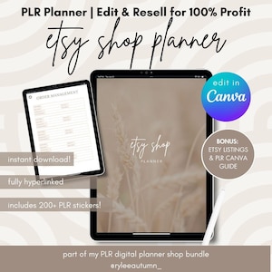 PLR Etsy Shop Digitaler Planer | Small Business Planner Vorlage Canva, Bearbeiten und Weiterverkaufen, digitaler Planer für kommerzielle Nutzung, Privatmarkenrechte