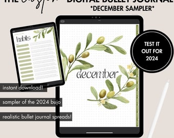 BULLET DIGITAL JOURNAL | Dezember 2023 Digitales Bullet Dotted Journal, Benutzerdefiniertes Digitales Journal, Bester Digitaler Planer Anpassbare Digitale Bujo