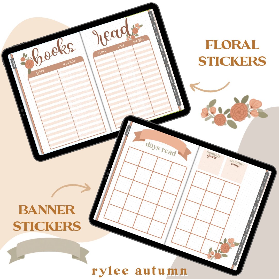 Digital Reading Journal Stickers Digital Sticker Sheet - Etsy