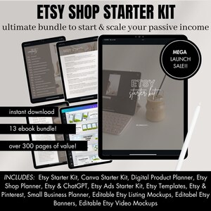 ETSY STARTER KIT | Ultimate Guide To Starting An Etsy Shop, Etsy Shop Bundle, Etsy Ebook, How To Sell On Etsy, Etsy Guide Mrr Plr, Digital