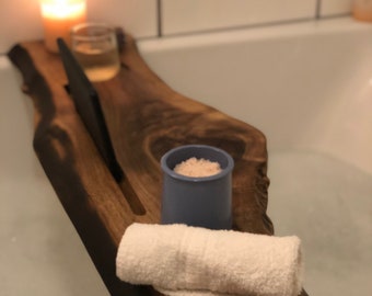 Live Edge Teak Wood Bath Caddy + Reviews