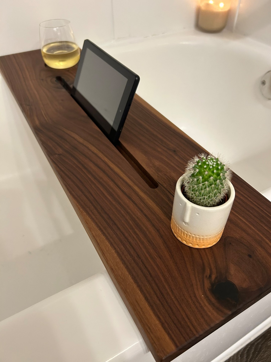 Bath Caddy, Wood Bath Tray, Walnut Bath Caddy, Custom Bath Tray, Custom