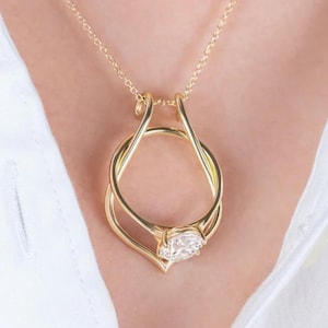 Collar porta anillos de herradura de plata de ley 925 - Compromiso