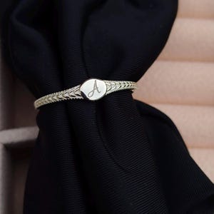 Custom Oval Signet Ring: Engraved Initial, 925 Sterling Silver Ring