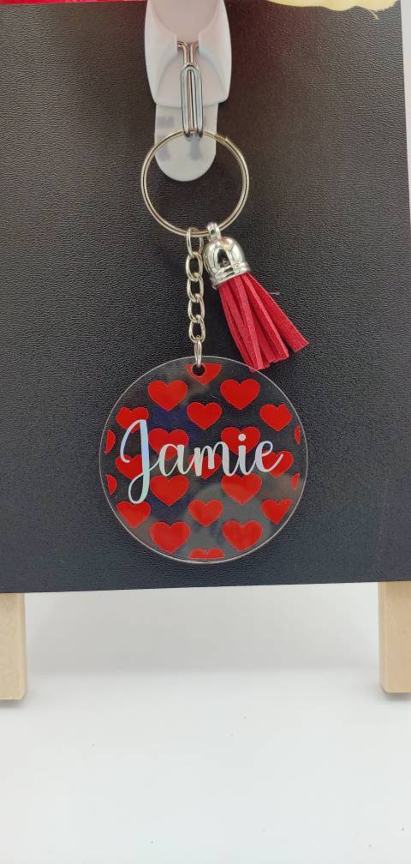 Personalized Heart Name Keychain Etsy