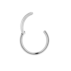Seamless Daith Cartilage Hoop – Hinged 316L Surgical Steel Helix Nose Ring - Septum Clicker