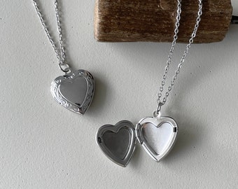 Heart Locket Necklace - Tarnish Free Photo Necklace