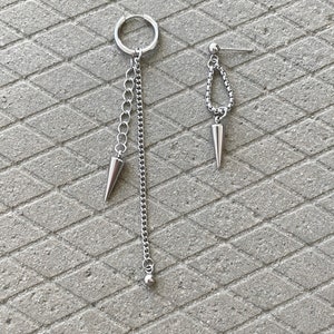 Spike Earring steel Spike Dangle Drop Earring asymmetric Earring