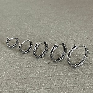 Minimalist Link Hoop Earrings - Unisex Chain Earrings - Hoop Earrings with Sizes