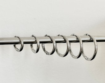 Everyday Surgical Steel Hoop Earring - Waterproof Simple Alt Sleeper Earrings 8mm 10mm 12mm 14mm 16mm 18mm 20mm