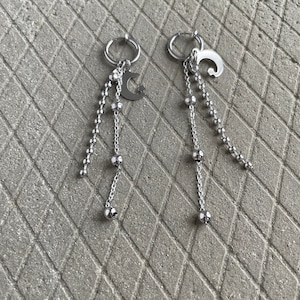 Celestial Clip On Earrings - Moon and Star Clip Dangle Earrings