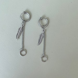 Silver Feather Clip On Earrings - Lightweight and Comfortable