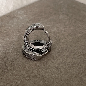 Modern Titanium Snake Hoop Earrings - Snake Hoops - Perfect Gift for Men - Reptile